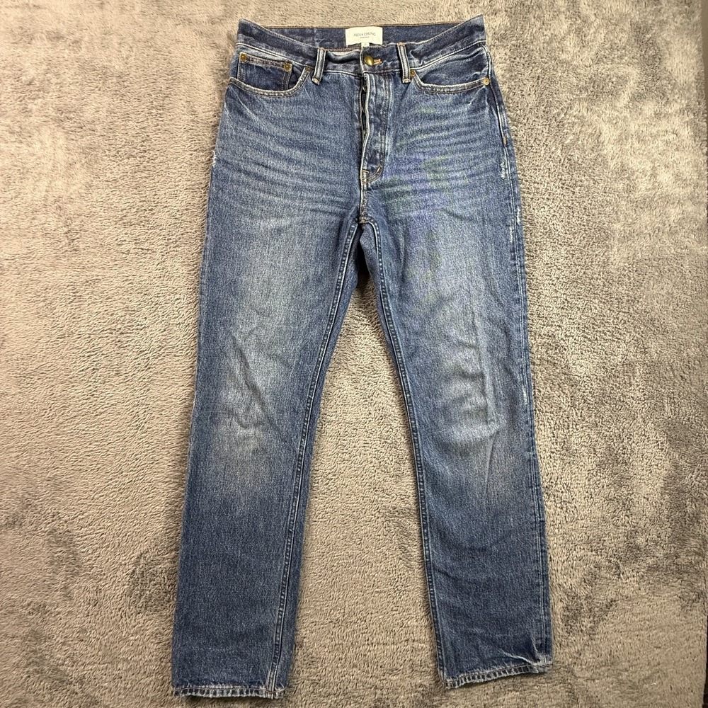Alexa Chung Madewell Button Fly Jeans 26 Womens High Rise Straight Leg Denim